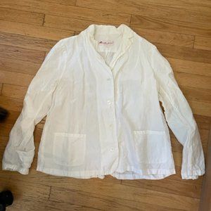 White Linen Viscose Jacket by Manuelle Guibal size 2